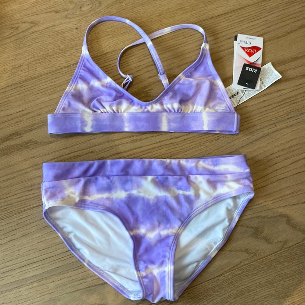 Rip curl tie dye lavender girls bikini size 12